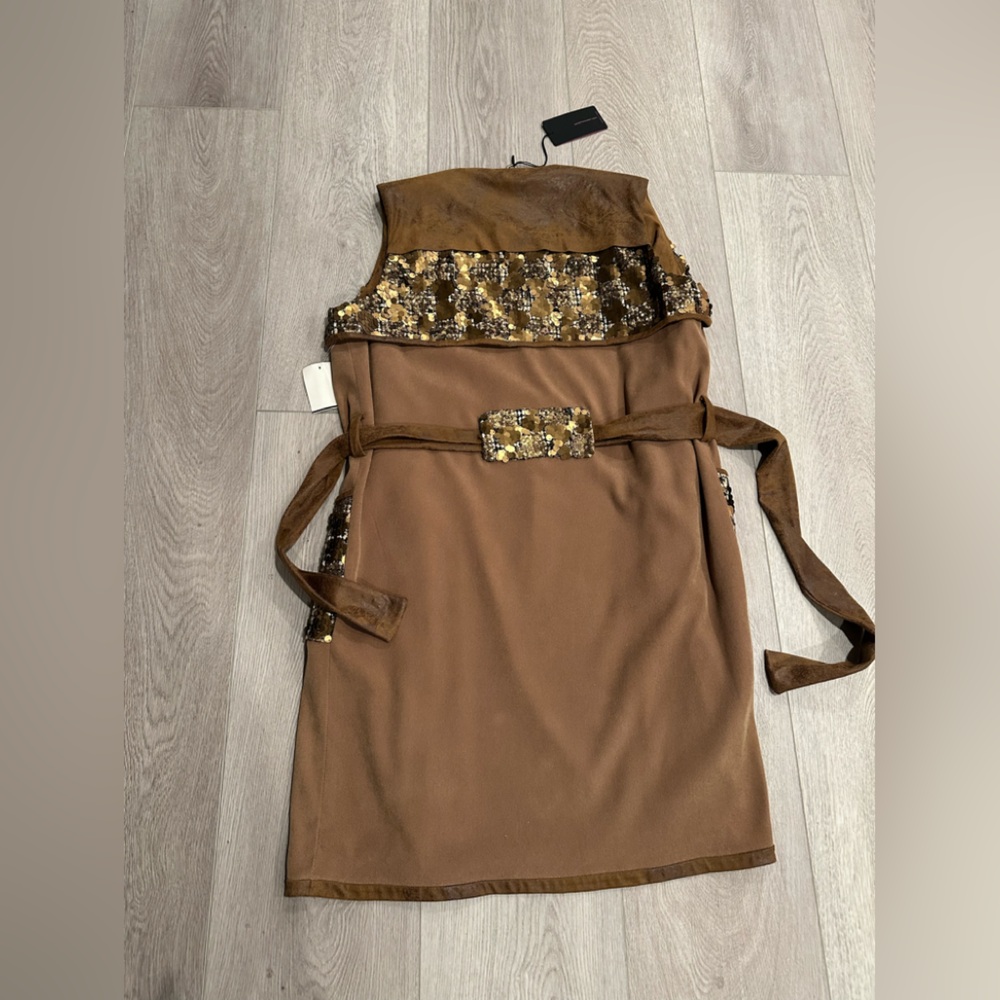 Save The Queen Camel and Sequin Tie Vest - Picture 2 of 10